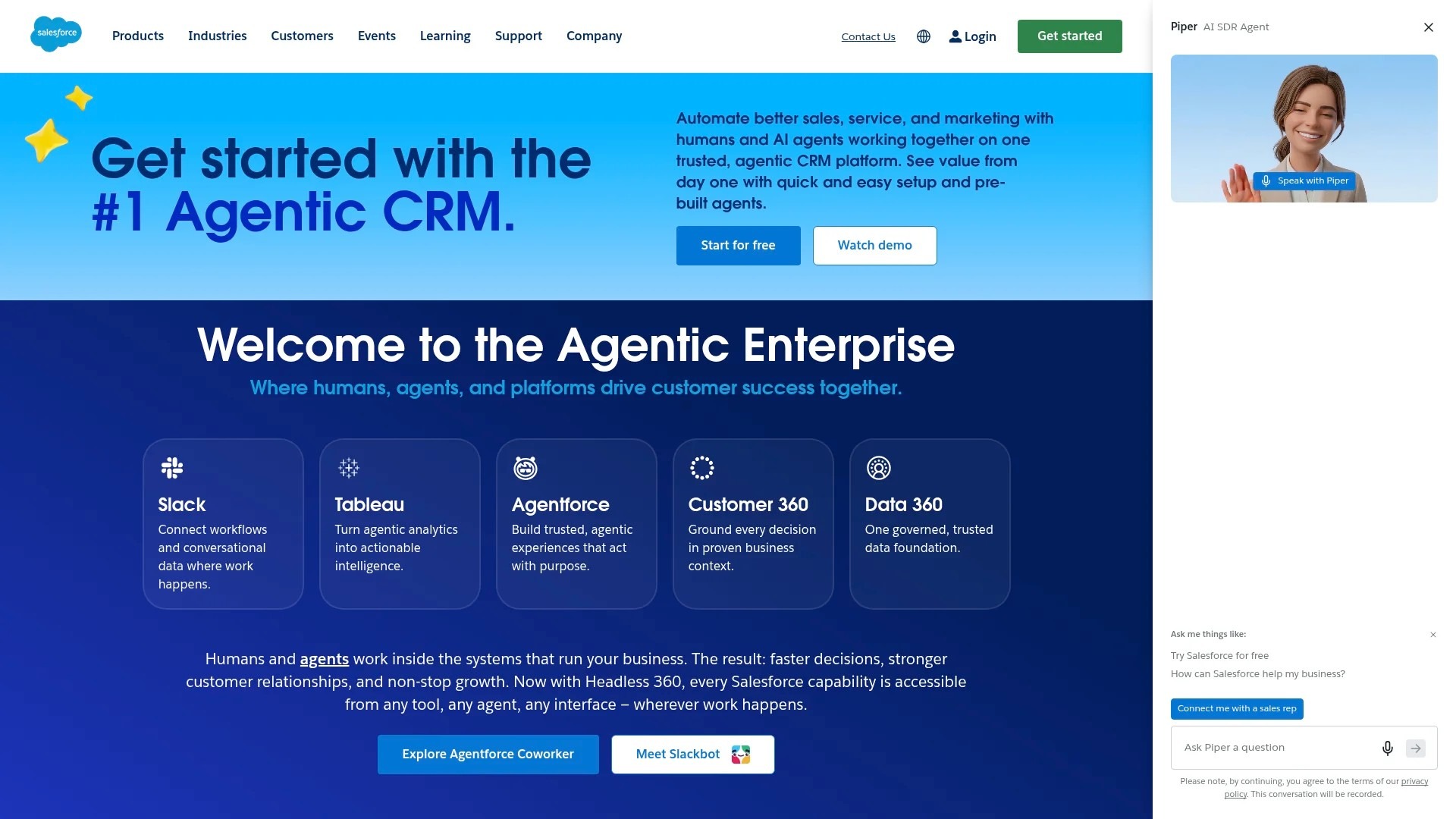 Screenshot of https://www.salesforce.com