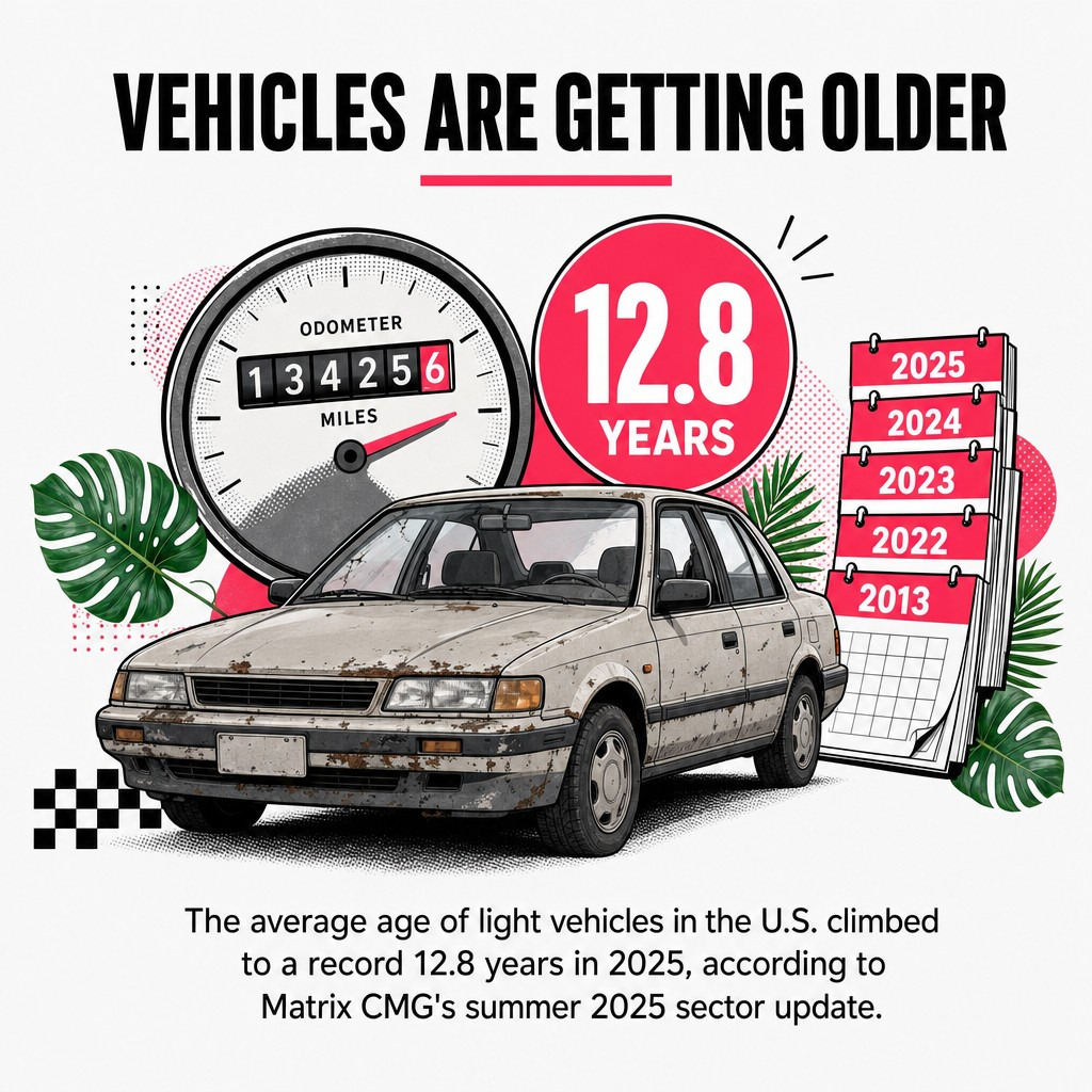 Vehicle age hit 12.8 years in 2025 — more maintenance and mods