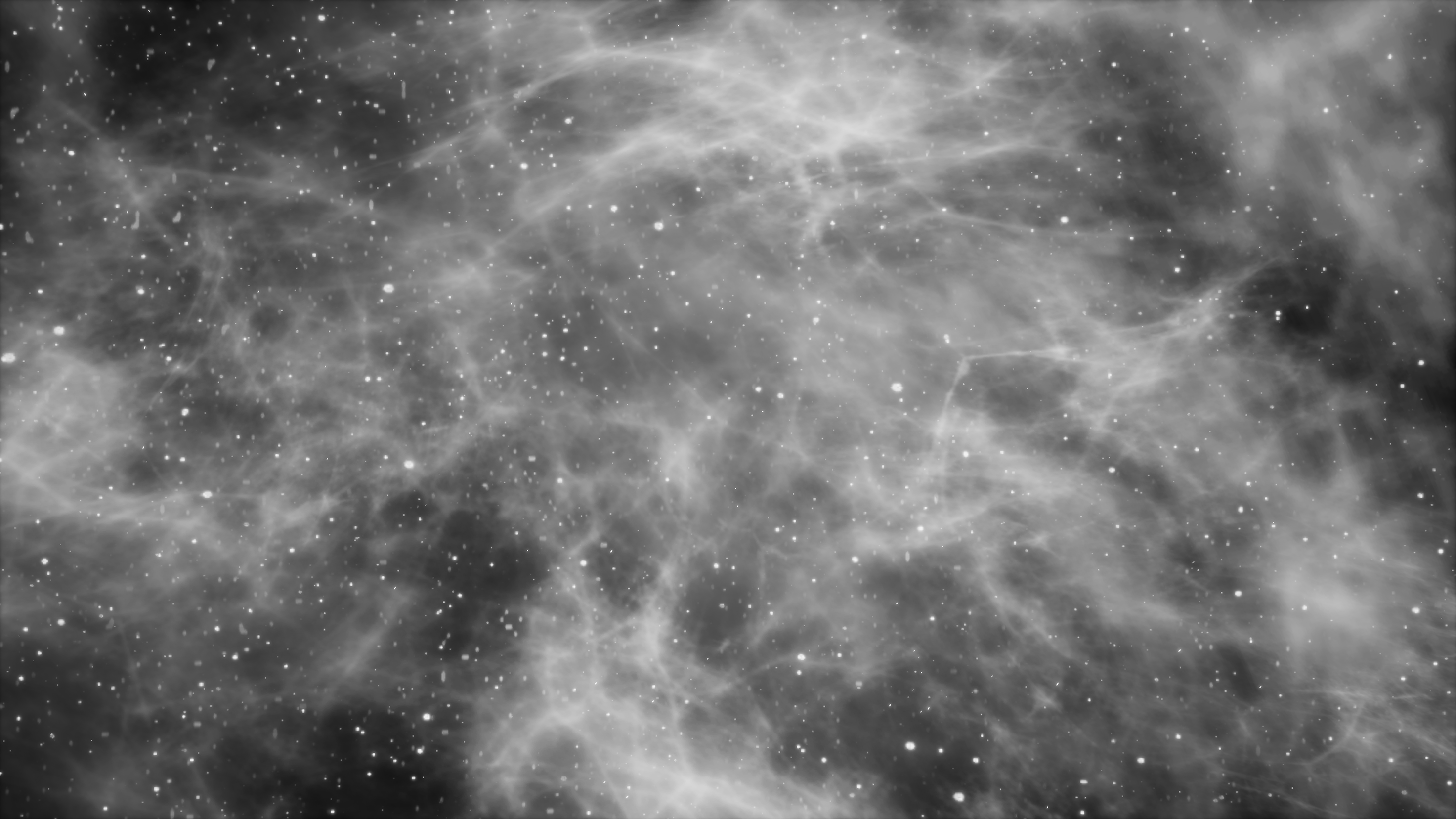 Aerial view of a calm dark river with two white birds swimming and reflections of leafless tree branches on the water surface.