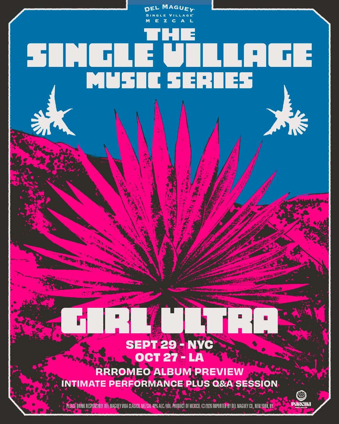 Tour poster: Girl Ultra, RRROMEO album preview. NYC September 29 and LA October 27.