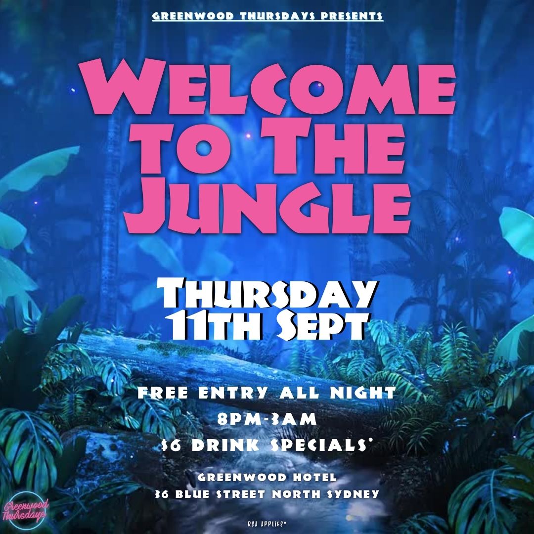 Greenwood Thursday's Annual Welcome to the Jungle Party on Thursday September 11th.