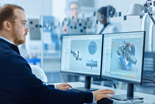 Man working with industry software