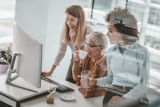 Colleagues using AI chat tools