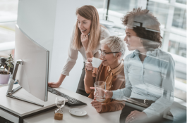 Colleagues using AI chat tools