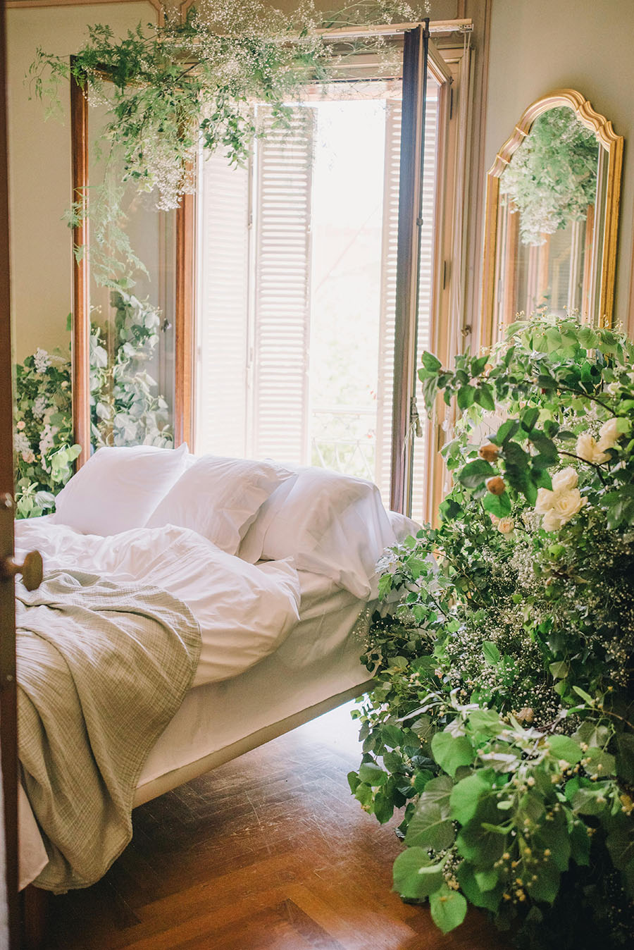 Flowers displayed in a New York City apartment