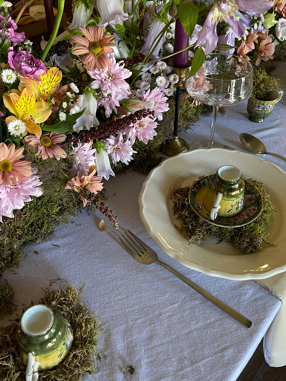 Playful floral decor at a celebration event