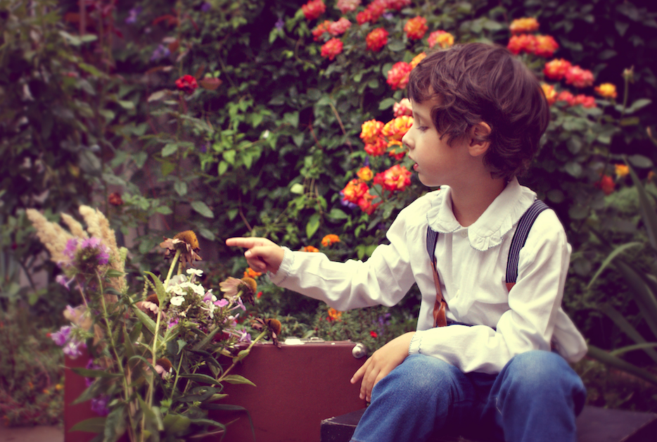 Child helping in a New York City garden