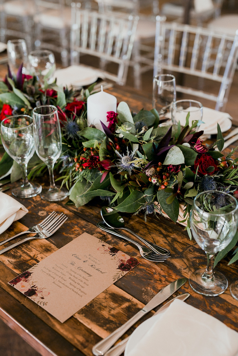 Holiday dinner table decorated with flowers by Floral Studio NYC