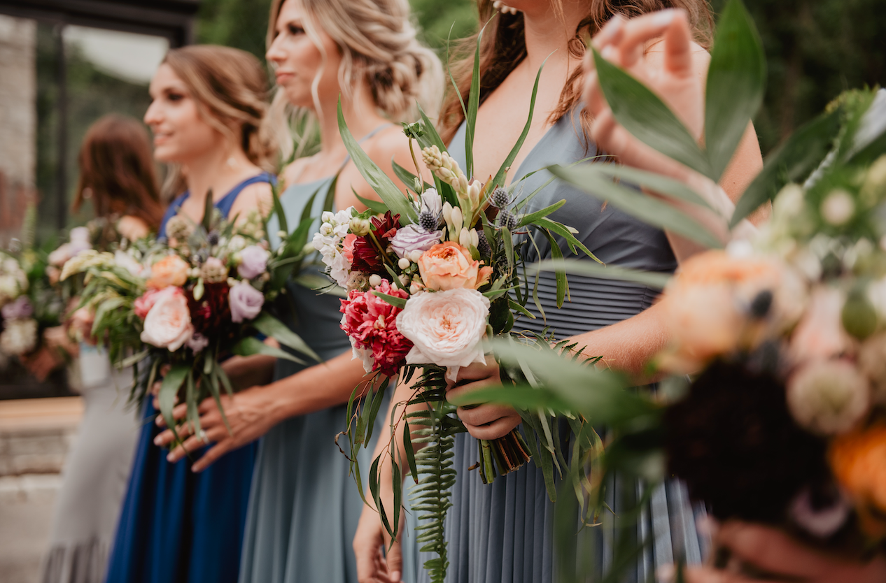 Wedding flowers arranged for a New York City celebration
