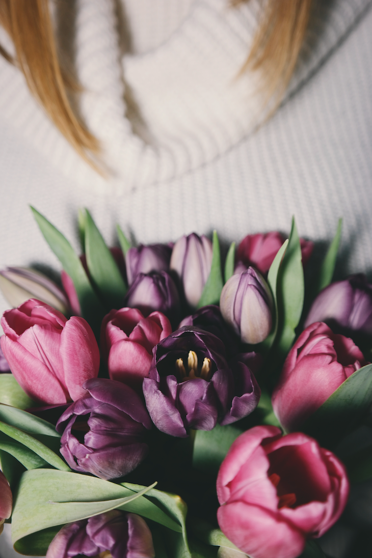 Tulips prepared for a spring flower delivery