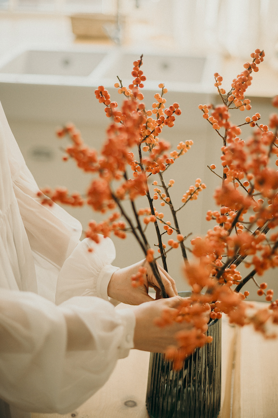 Fall floral decor at a corporate event in New York City