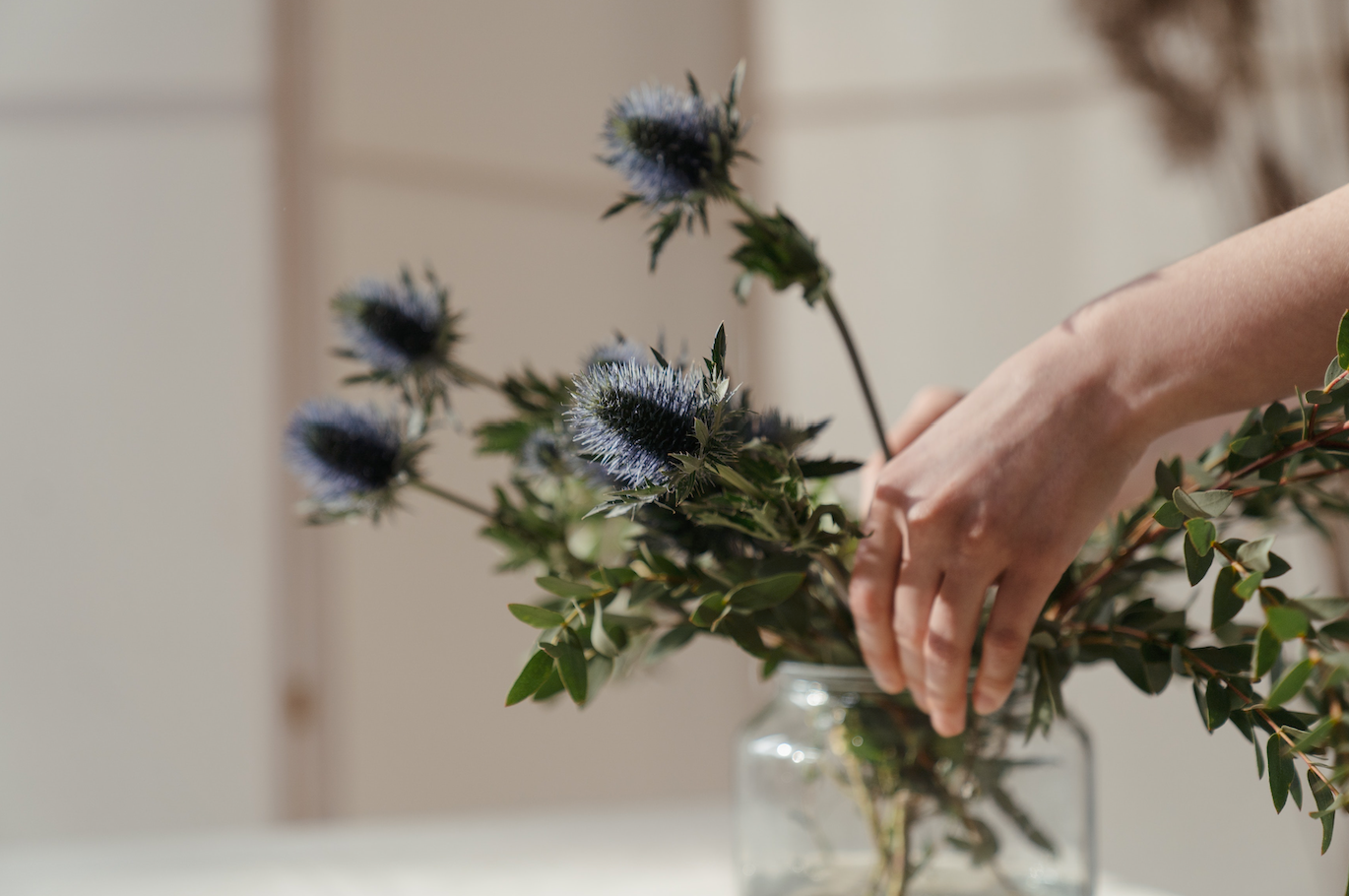 Dried flower arrangement from a New York City florist