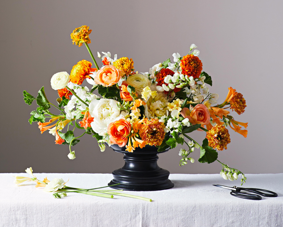 Thanksgiving flower centerpiece for the dinner table