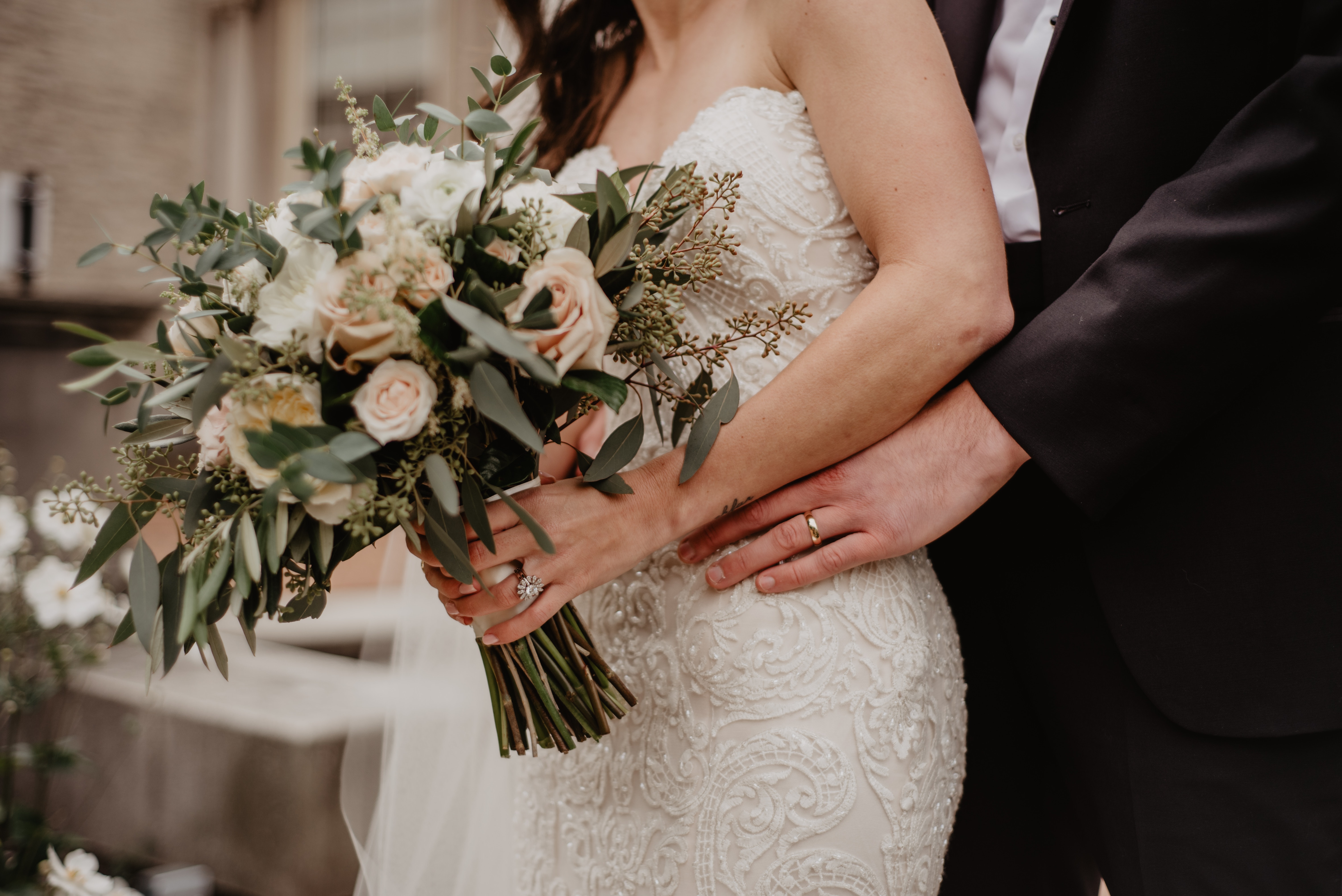 Bridal bouquet showing a wedding flower style