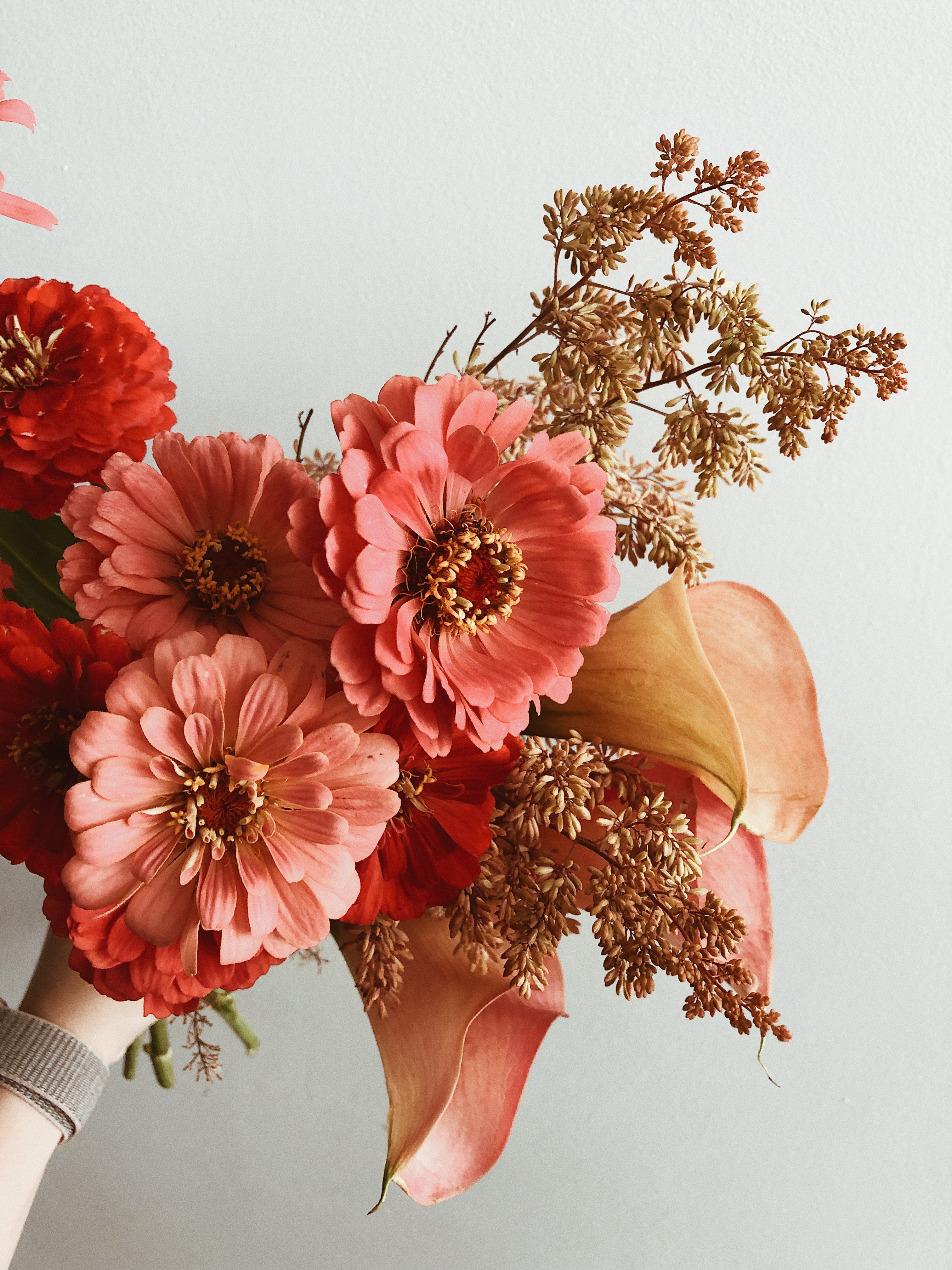Lively corporate flower arrangement for an office