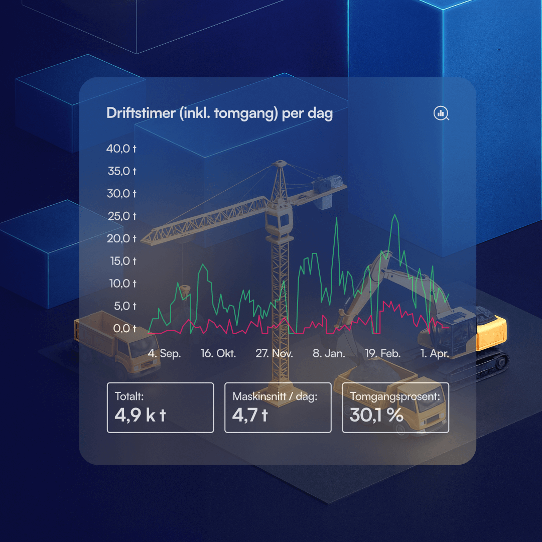 Illustration of construction site and data being shared