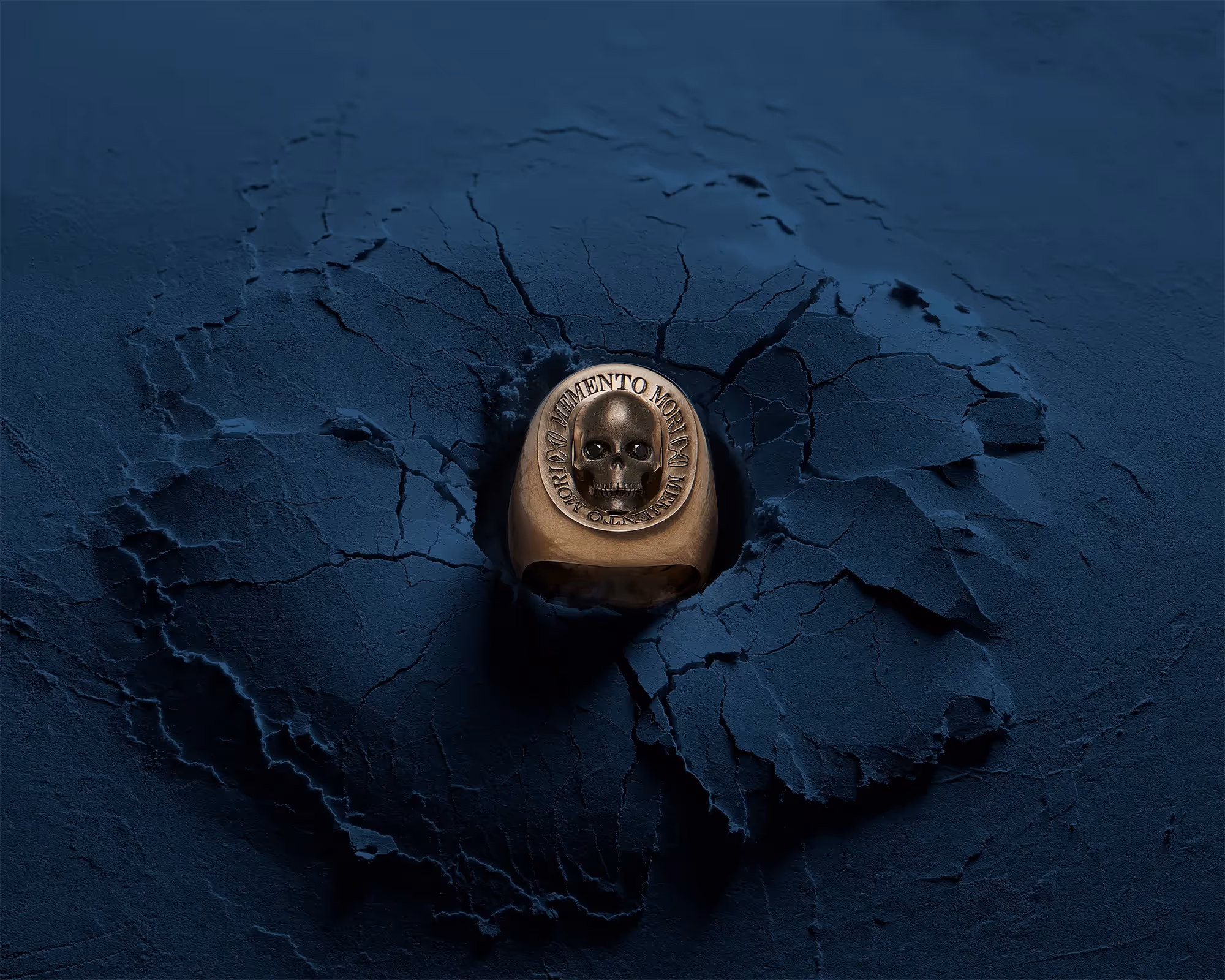 photographie d'ambiance d'une bague chevalière en or jaune pour un bijoutier en suisse