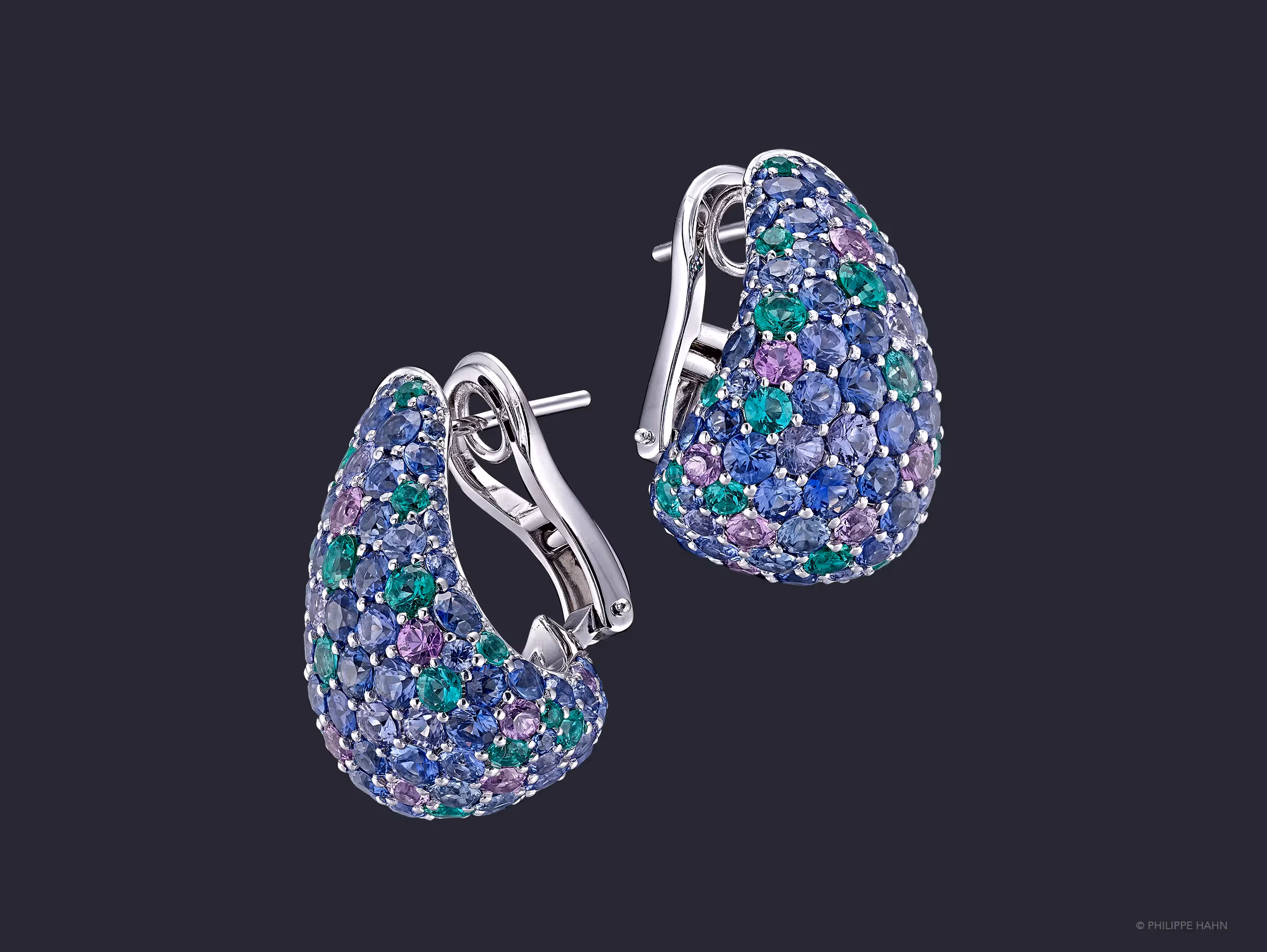boucles d'oreilles en or blanc