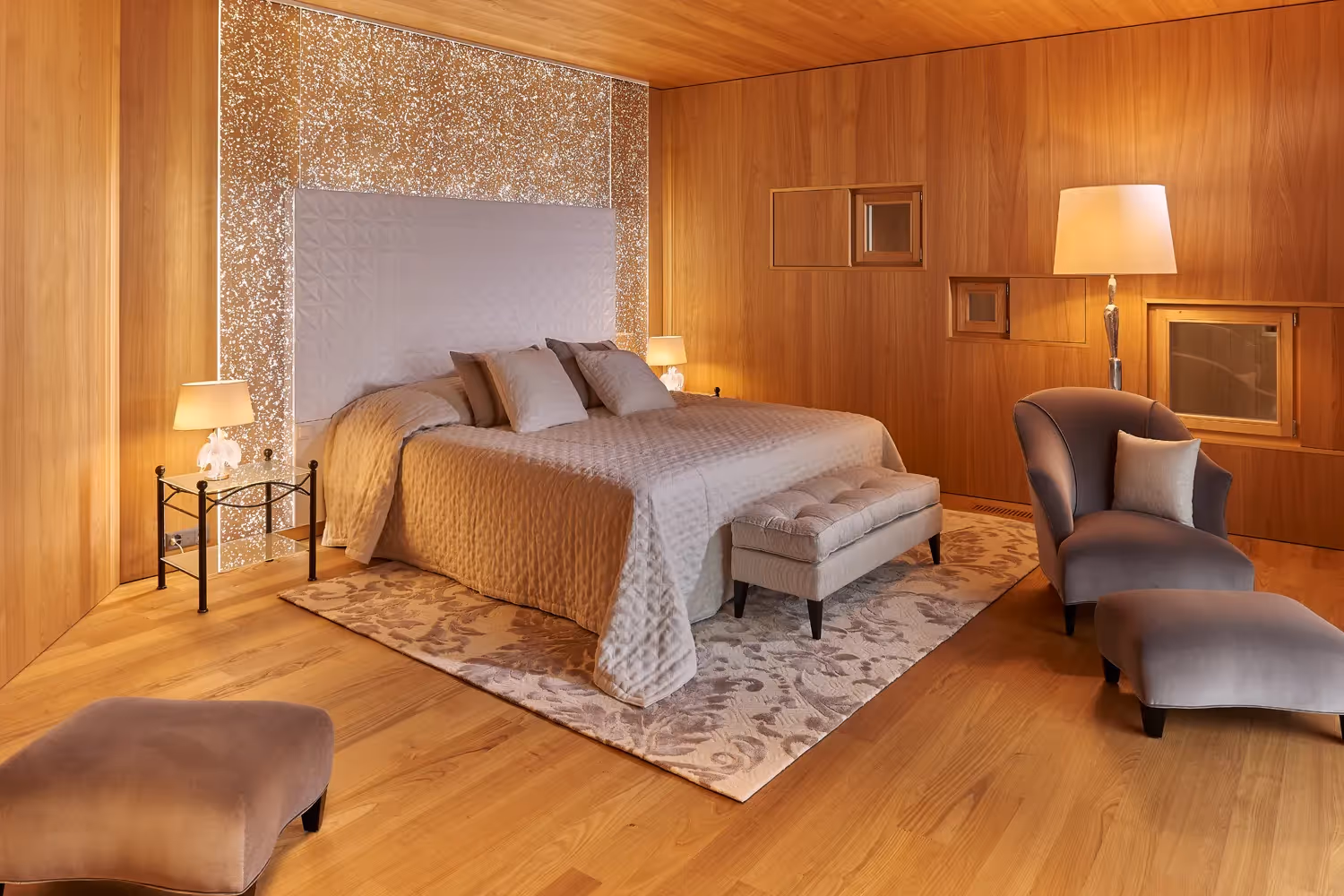 photo d'une chambre d'hôtel à andermatt par philippe hahn photographe d'hôtels