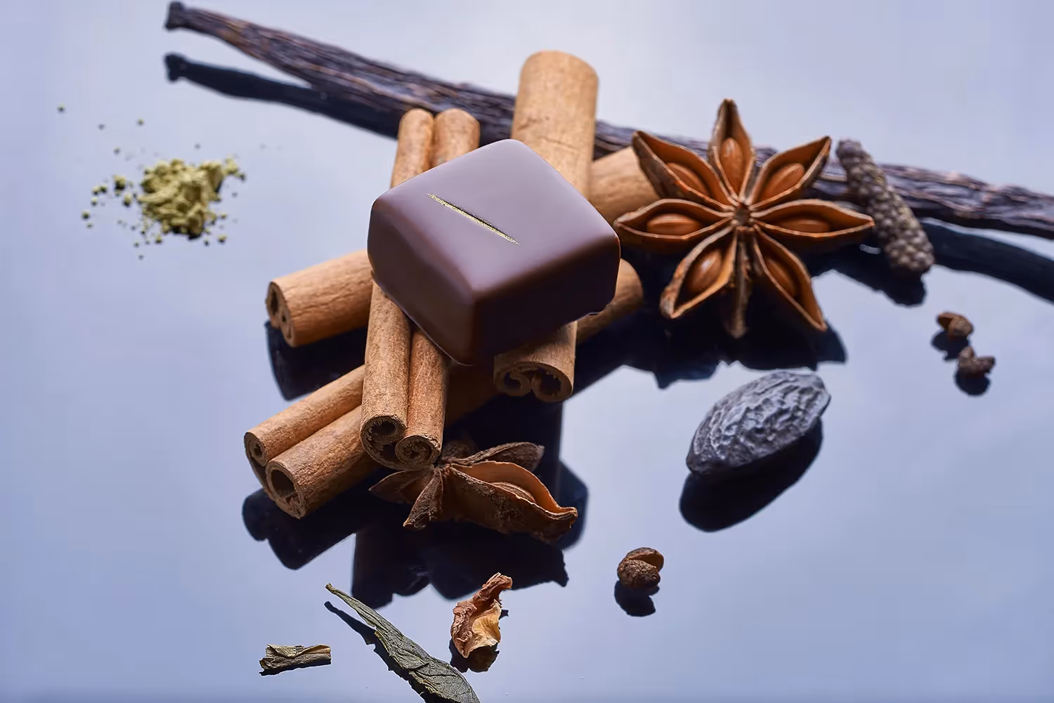 Image publicitaire pour le site web du fabricant de chocolat Lemarquis Blonay en Suisse