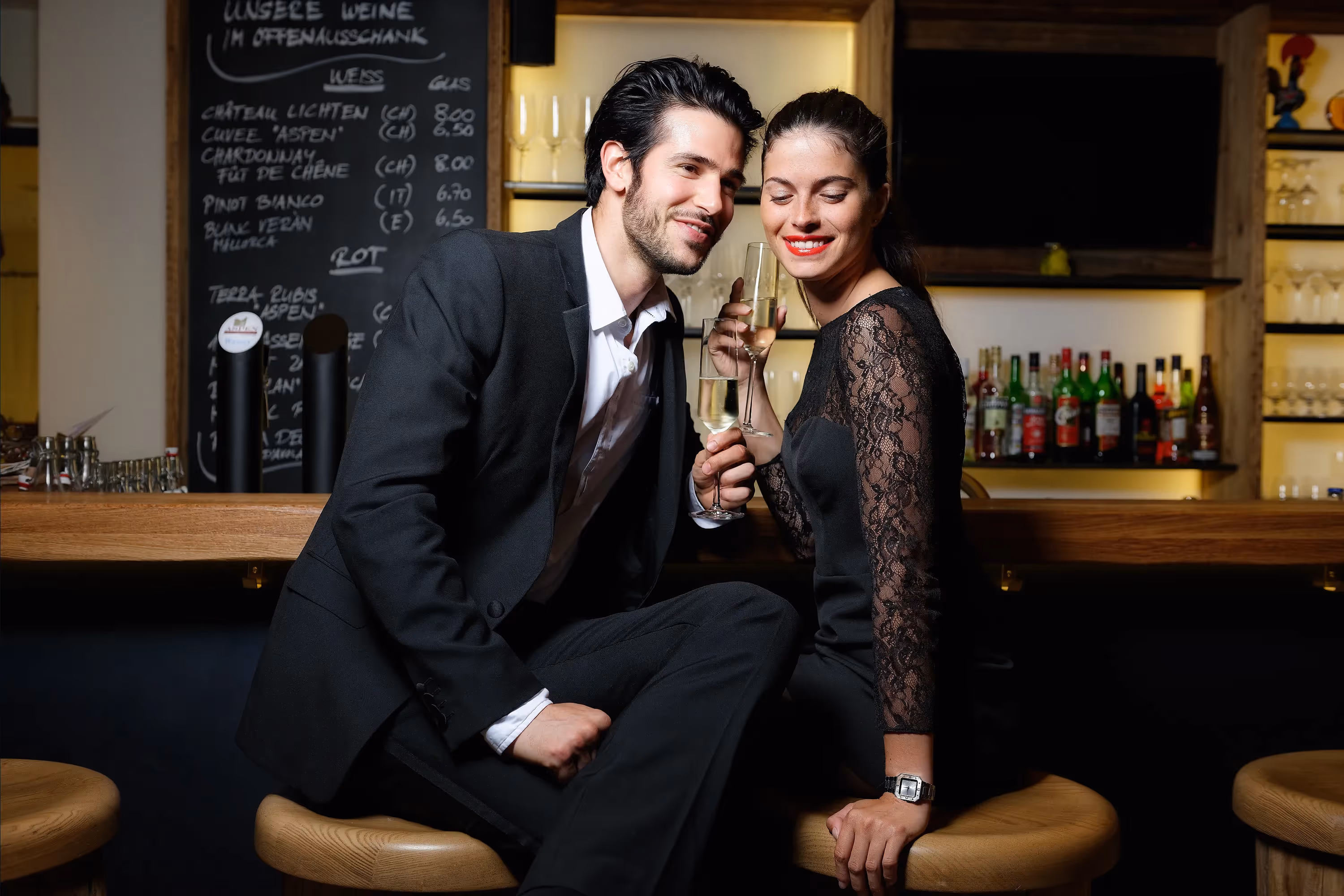 photo de models au bar de hotel aspen grindelwald
