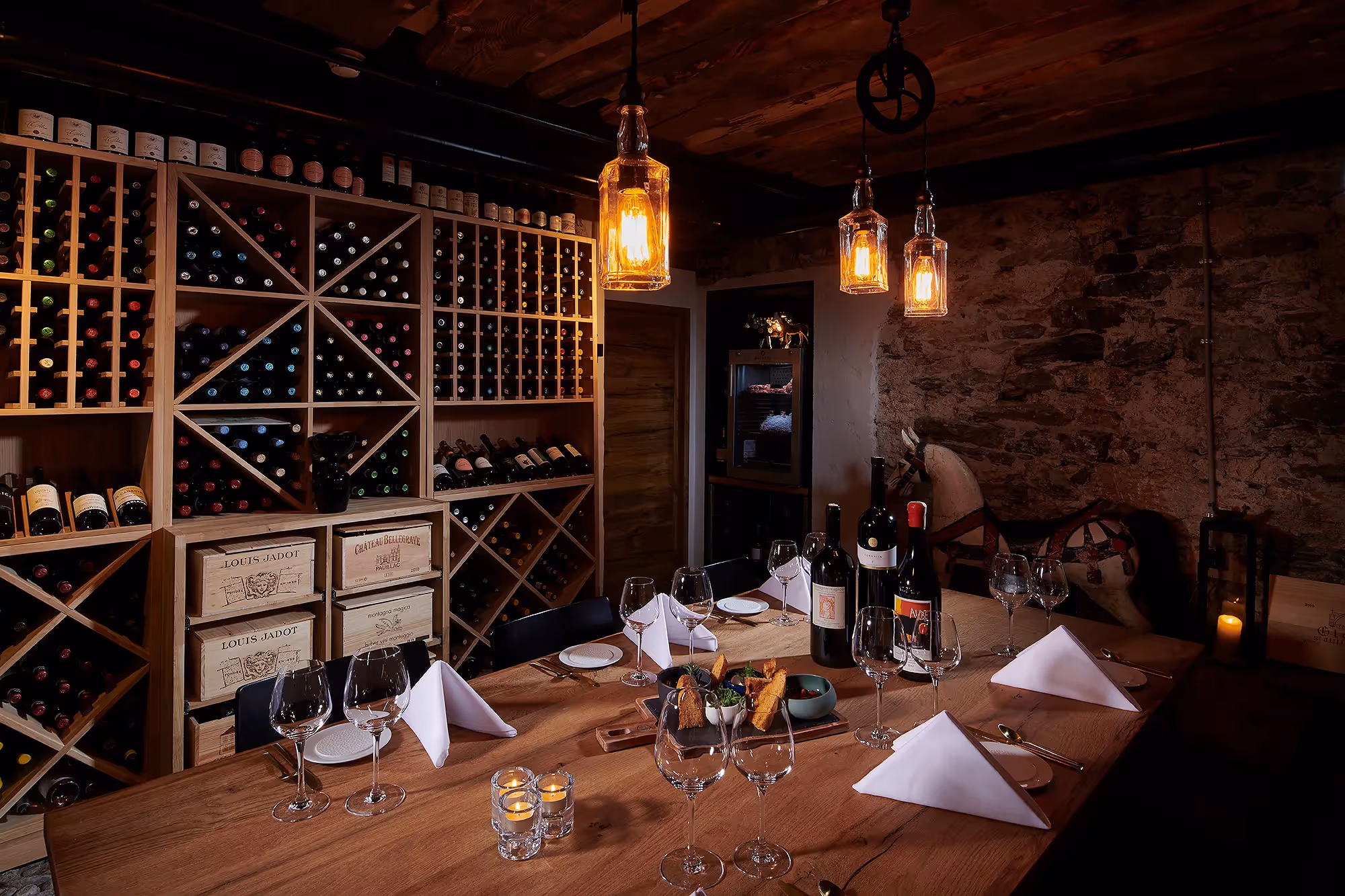 photo de la cave à vins de l'hotel glacier grindelwald