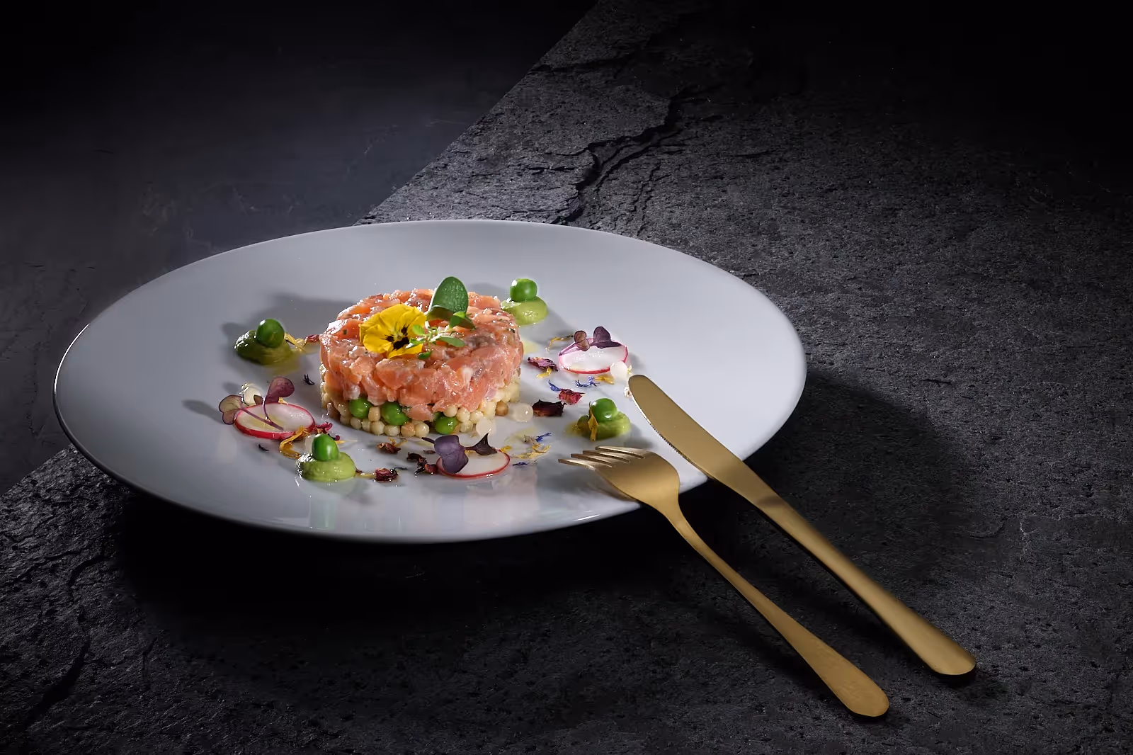 Tartare de Saumon fumé Petits Pois