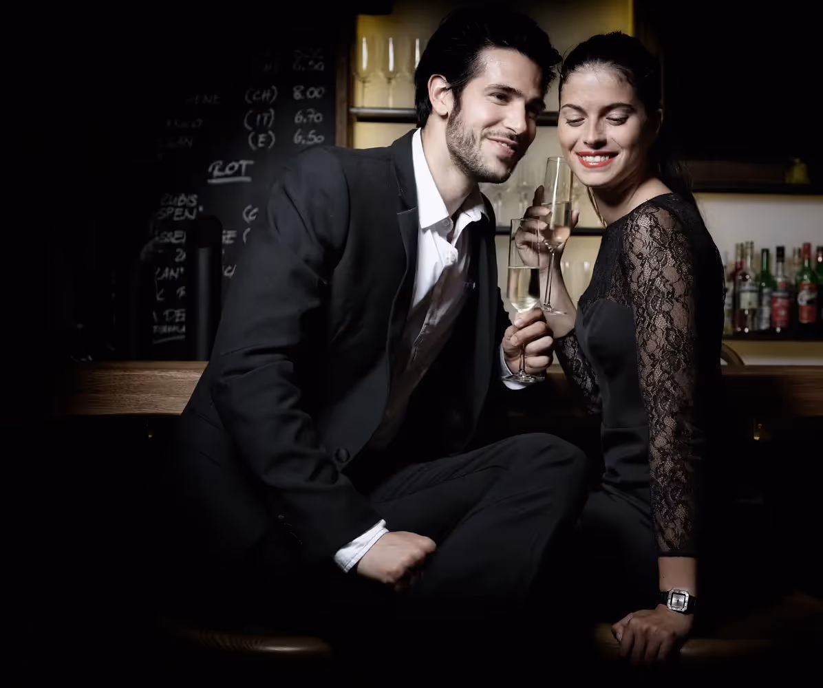 Couple, coupes de champagne...