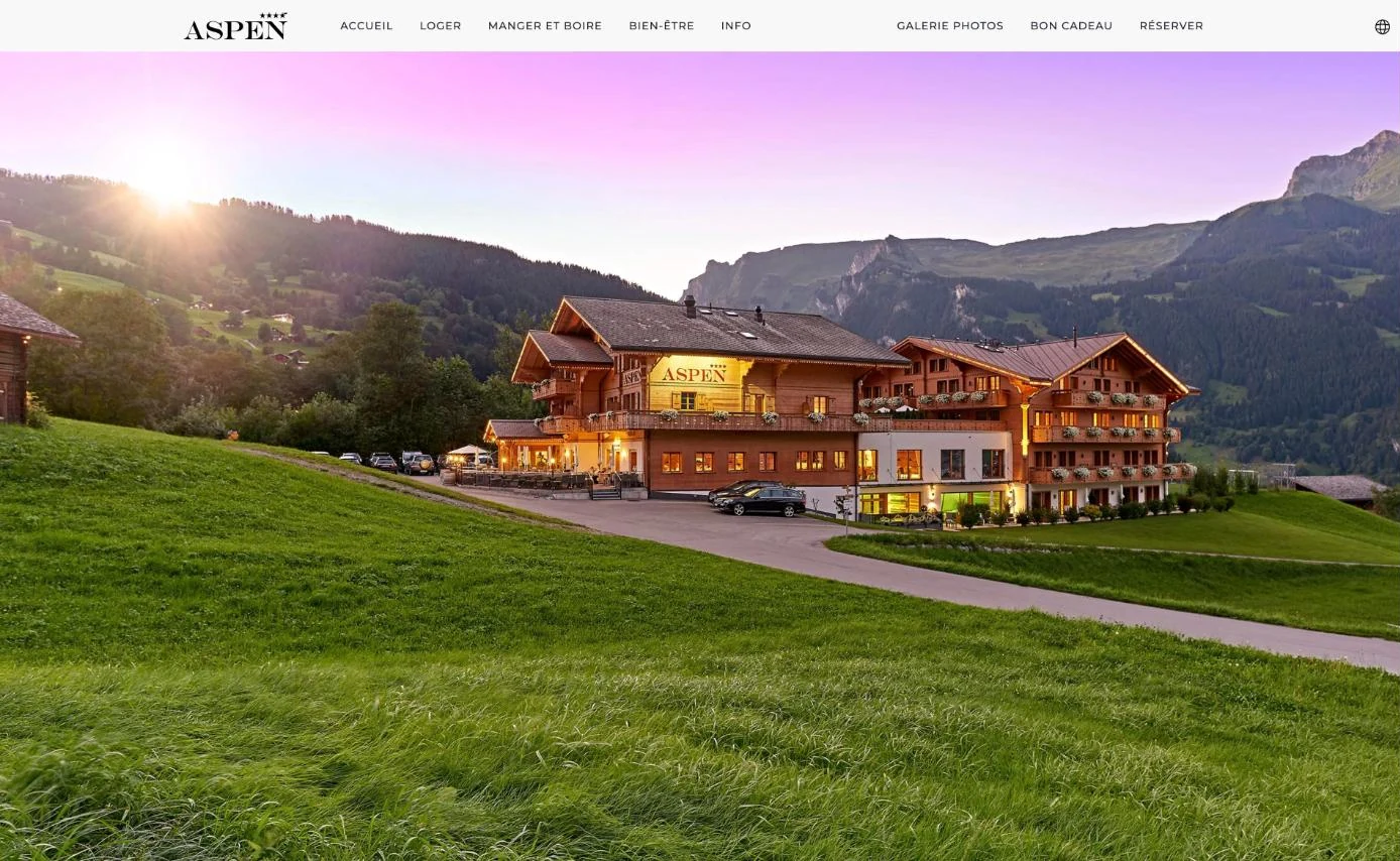 Site web de l’Alpin Lifestyle Hotel Aspen conçu par GRAPHYT – écran 1