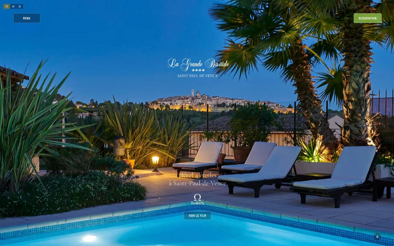 Website des Hotel La Grande Bastide, gestaltet von GRAPHYT – Ansicht 1
