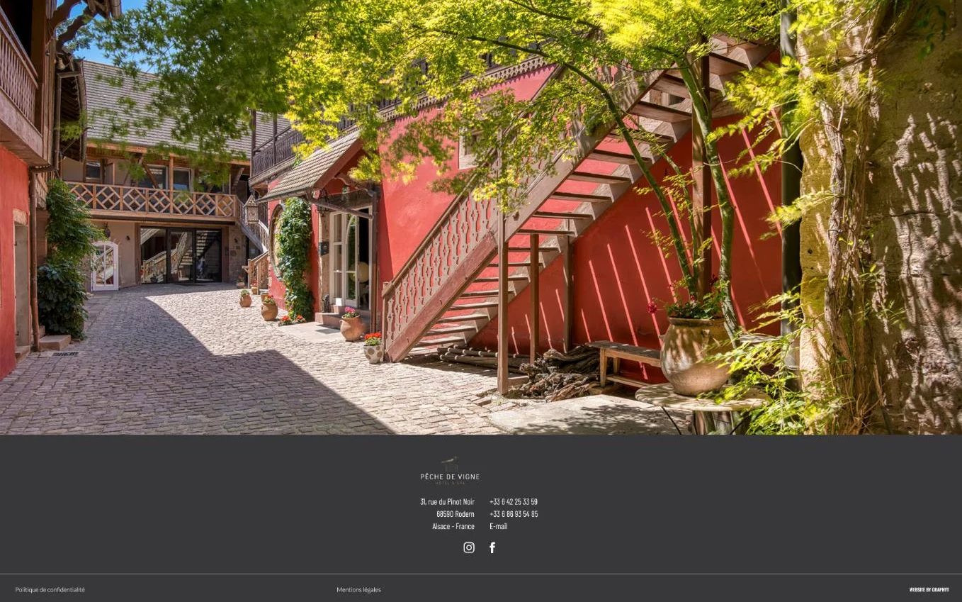 Site web de l’Hôtel Pêche de Vigne conçu par GRAPHYT – écran 4