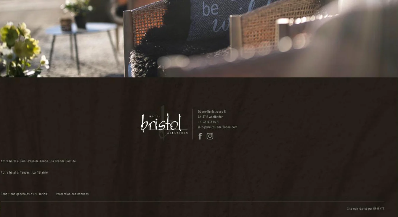 Site web de l’Hôtel Bristol conçu par GRAPHYT – écran 4