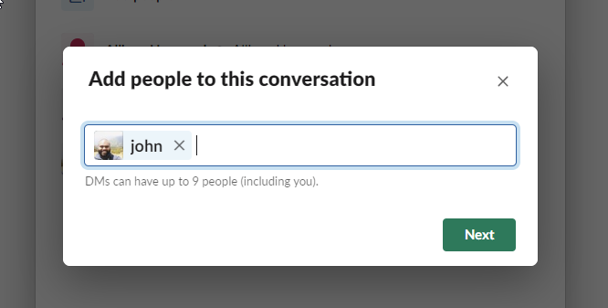 Add people to an existing conversation