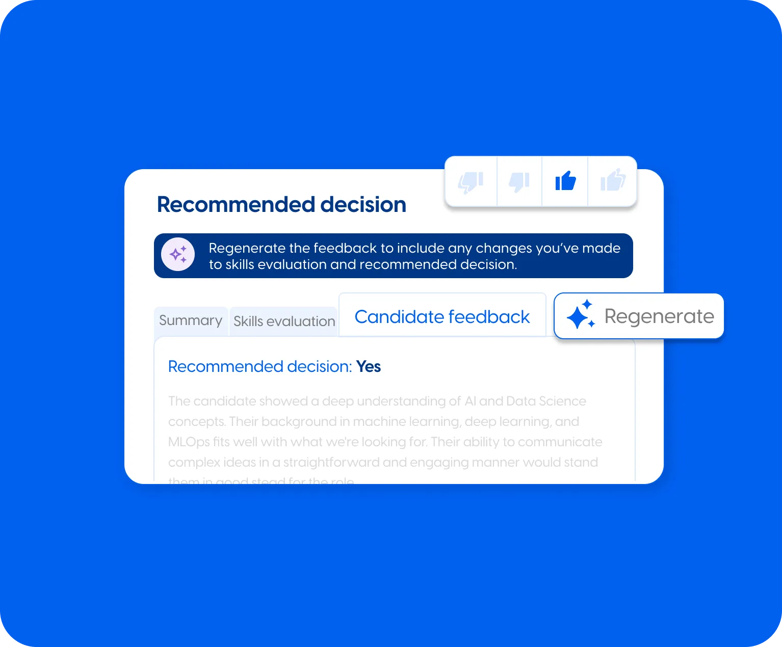 Instant feedback generation