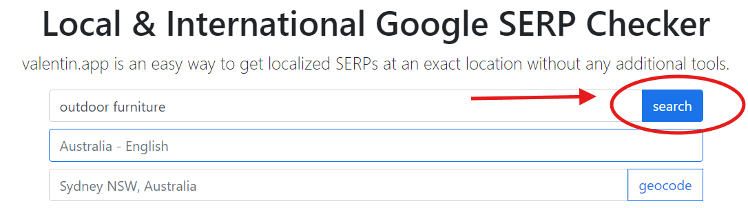 loacl and international Google SERP checker search