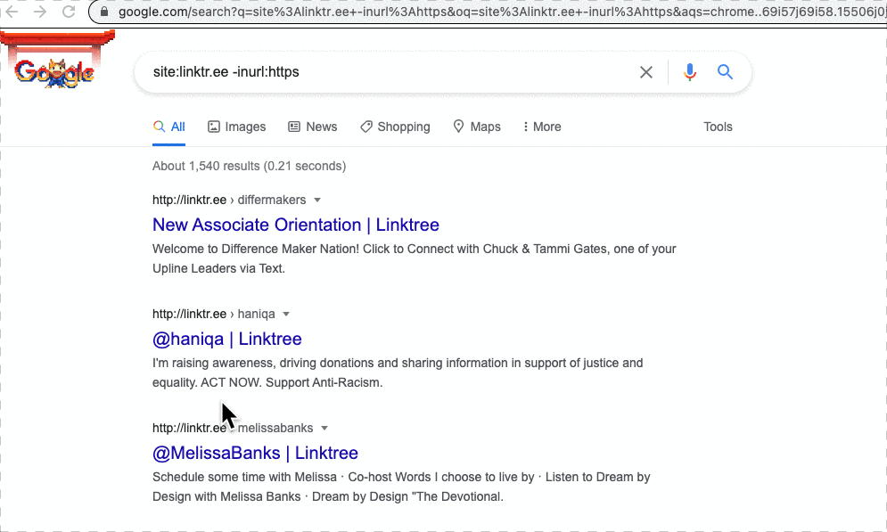 A demo to show that Linktree has successfully redirect HTTP page to HTTPs version | DEANLONG.io