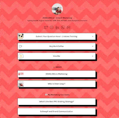 Linktree's Form Link in DEANLONG.io