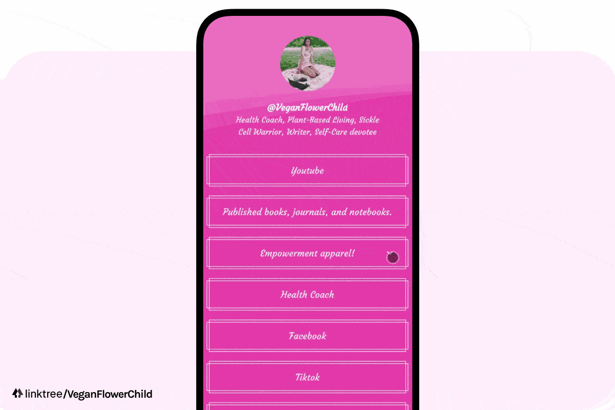 @VeganFlowerChild sells products using Linktree’s Spring store integration