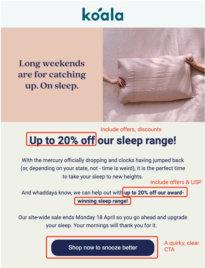 Koala's Email Marketing with up to 20% off