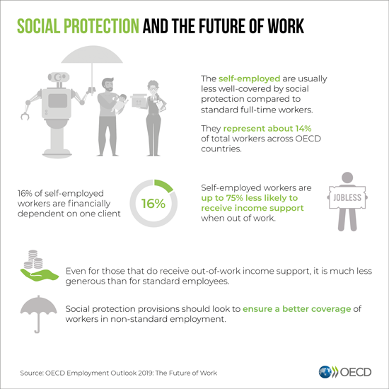 (Exhibit 7 Social protection status, Source: OECD 2019)
