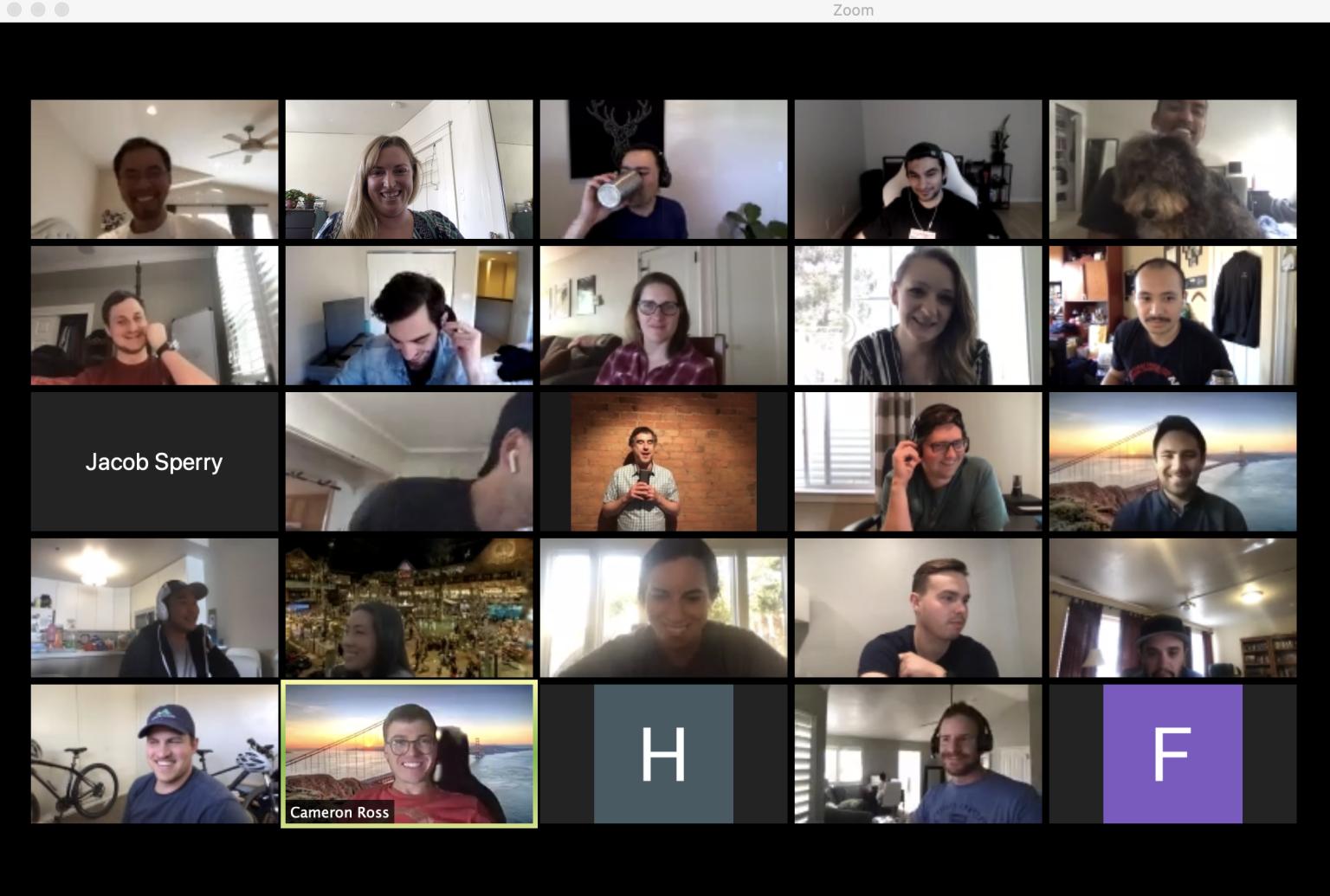 screenshot of a CaptivateIQ virtual stand-up meeting