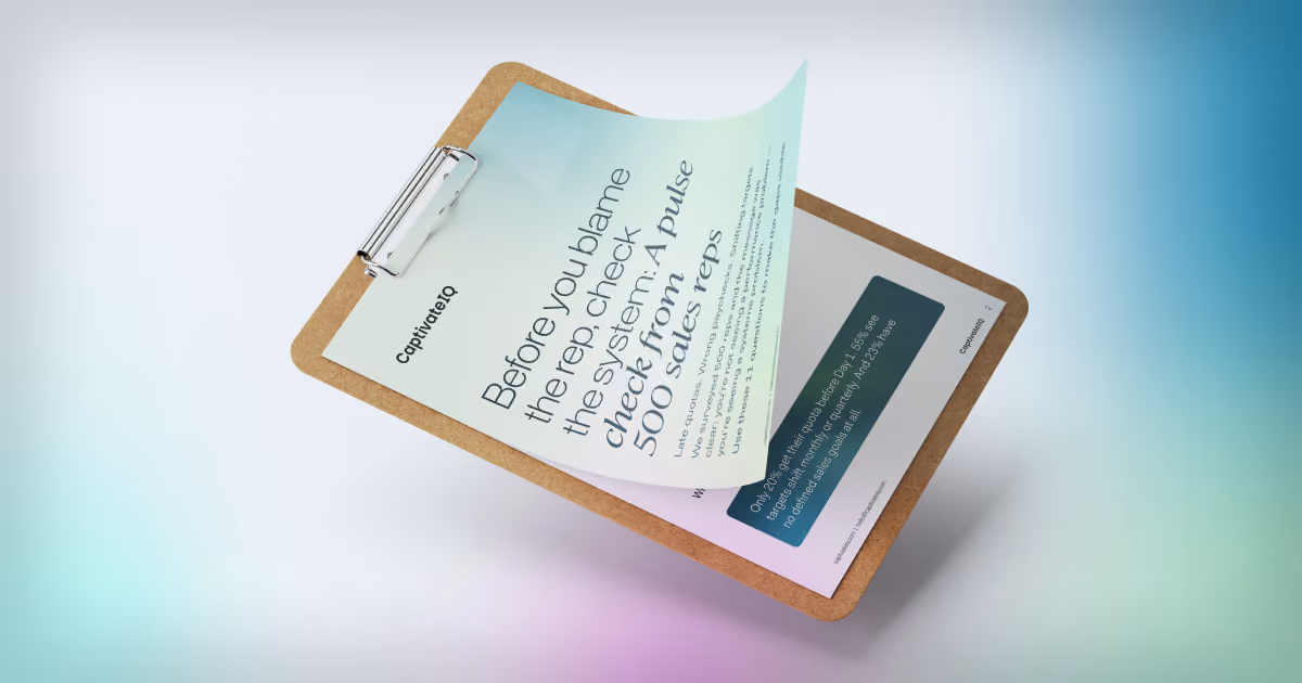 What 500 Sales Reps Reveal About Broken Sales Systems: An 11-Question Self-Assessment for RevOps & Compensation Leaders