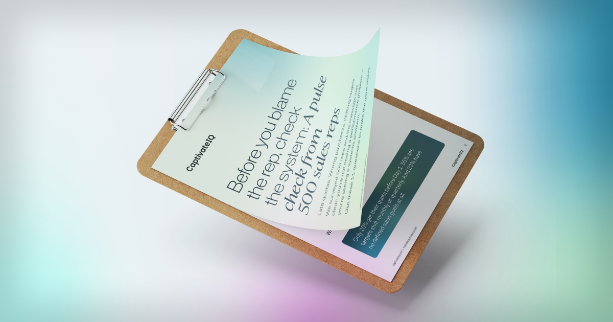 What 500 Sales Reps Reveal About Broken Sales Systems: An 11-Question Self-Assessment for RevOps & Compensation Leaders
