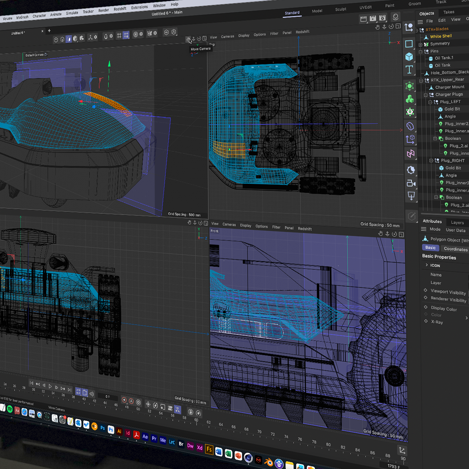 A wireframe view showing the design process of the 3d animorphic video all produced in house by Impact Design and Print in Basingstoke.