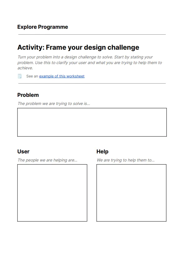 Explore online toolkit – Plan phase, screenshot 2