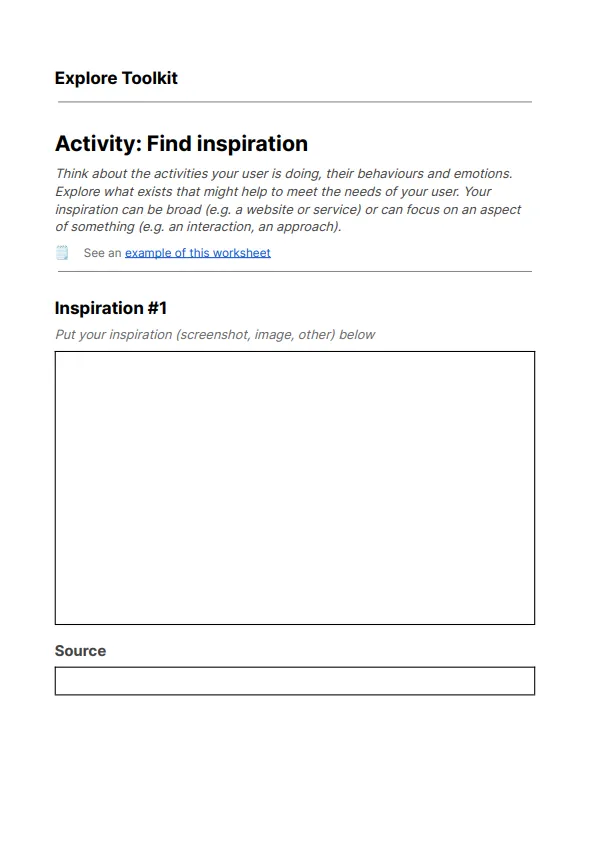 Explore online toolkit – Define phase, screenshot 3