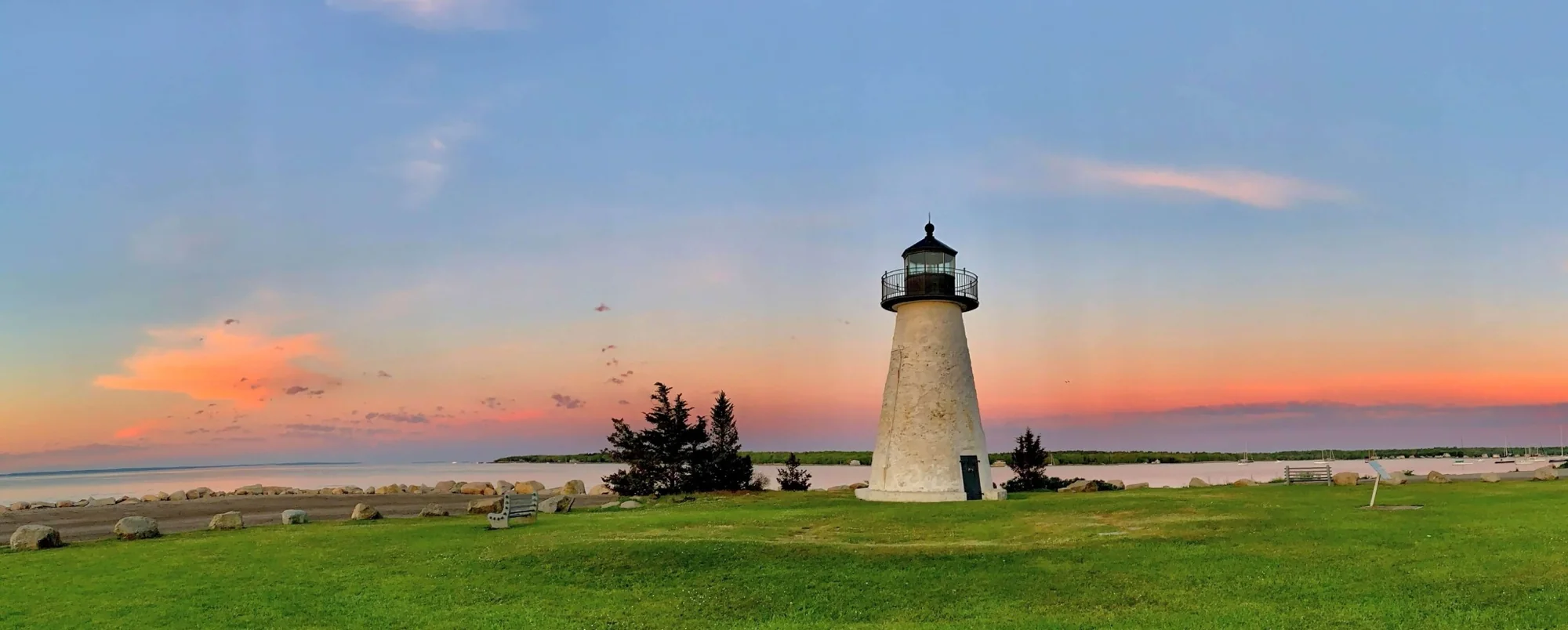 Ned's Point Lighthouse located in Mattapoisett, Massachusetts.