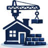 Home Icon with crane for Construction Loans.