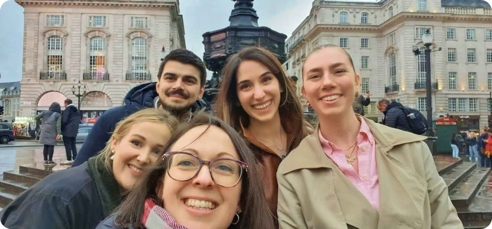 Immagine di un gruppo di amici nel centro di Londra