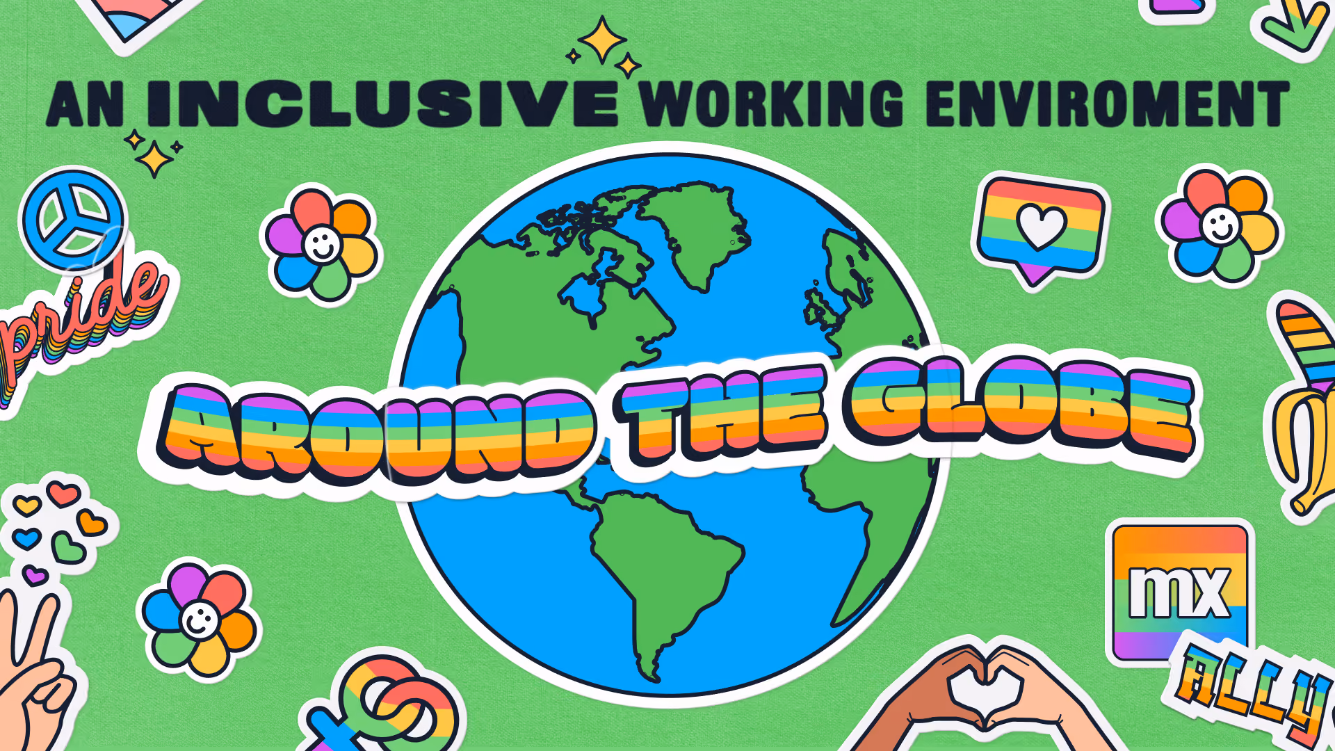 Mendix Pride graphic: an inclusive working environment around the globe